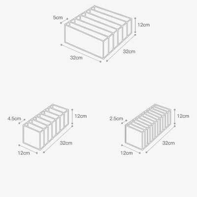 Set 3 piese organizatoare lenjerie intima pentru sertar