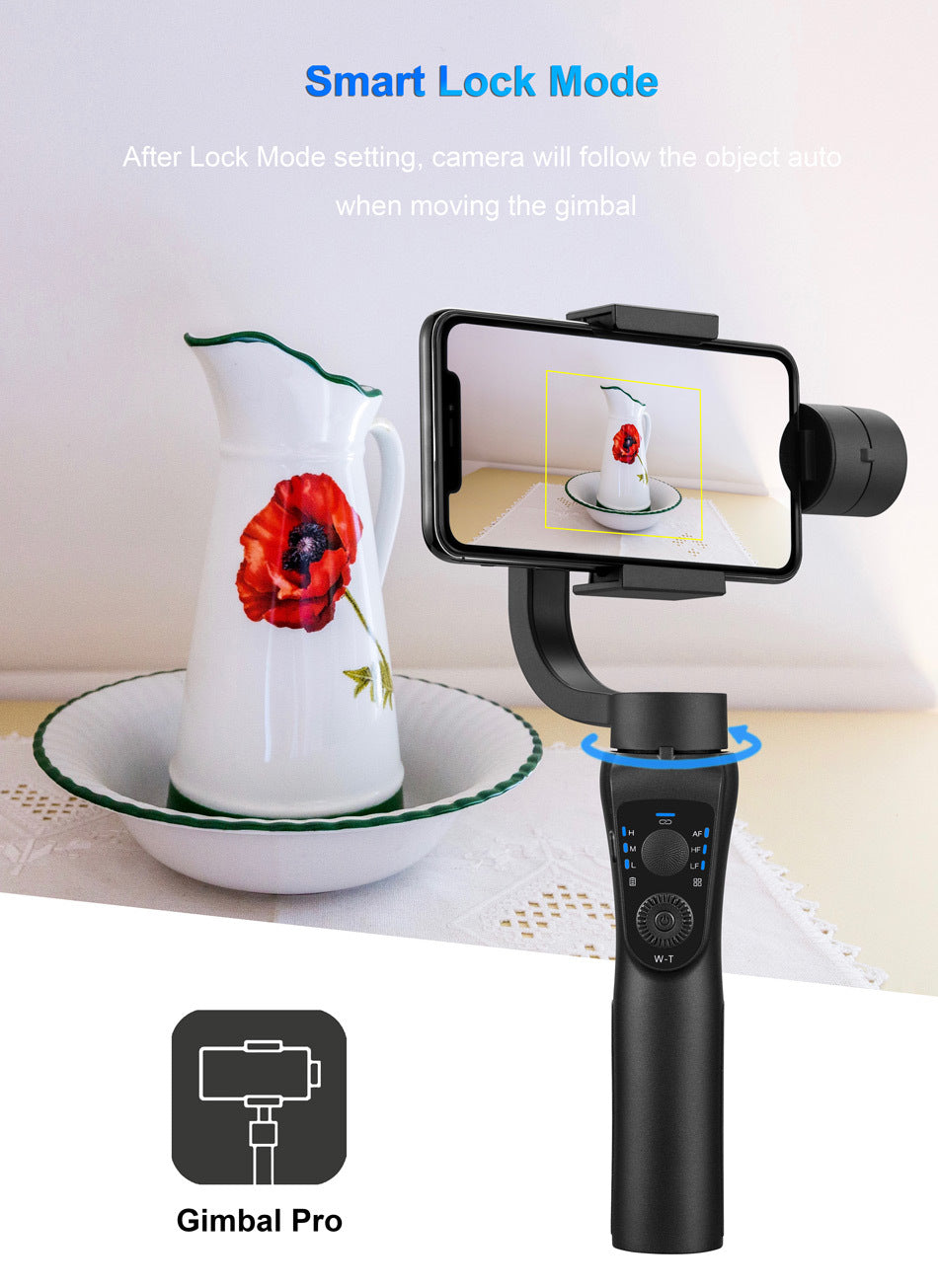 Sistem de stabilizare GIMBAL S5B cu face tracking, rotativ, 3 axe, Bluetooth, 4000 mAh, Negru