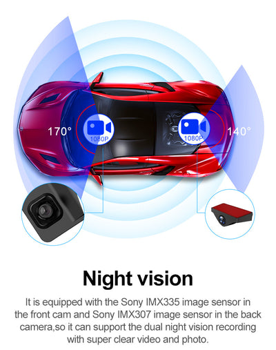 Camera auto oglinda retrovizoare, 12 inch IPS, WDR, GPS inclus, inregistrare dubla fata unghi 170 ° / spate unghi 150°, 30fps