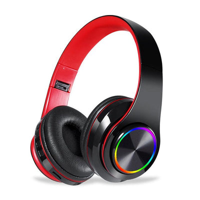 Casti Wireless pliabile B39, Bluetooth, Over-Ear, cu Microfon, Suport Card, lumini RGB