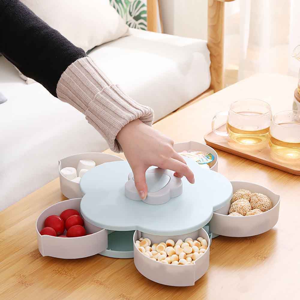 Cutie pentru bomboane  in forma de floare, cu compartiment rotativ, 1 nivel