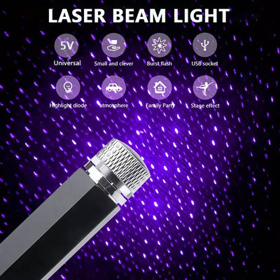 Proiector laser cu cer de noapte USB verde
