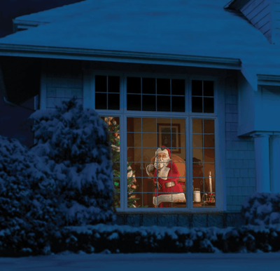 Videoproiector pentru fereastra, Window Wonderland, 12 Filme, Craciun si Halloween, Negru