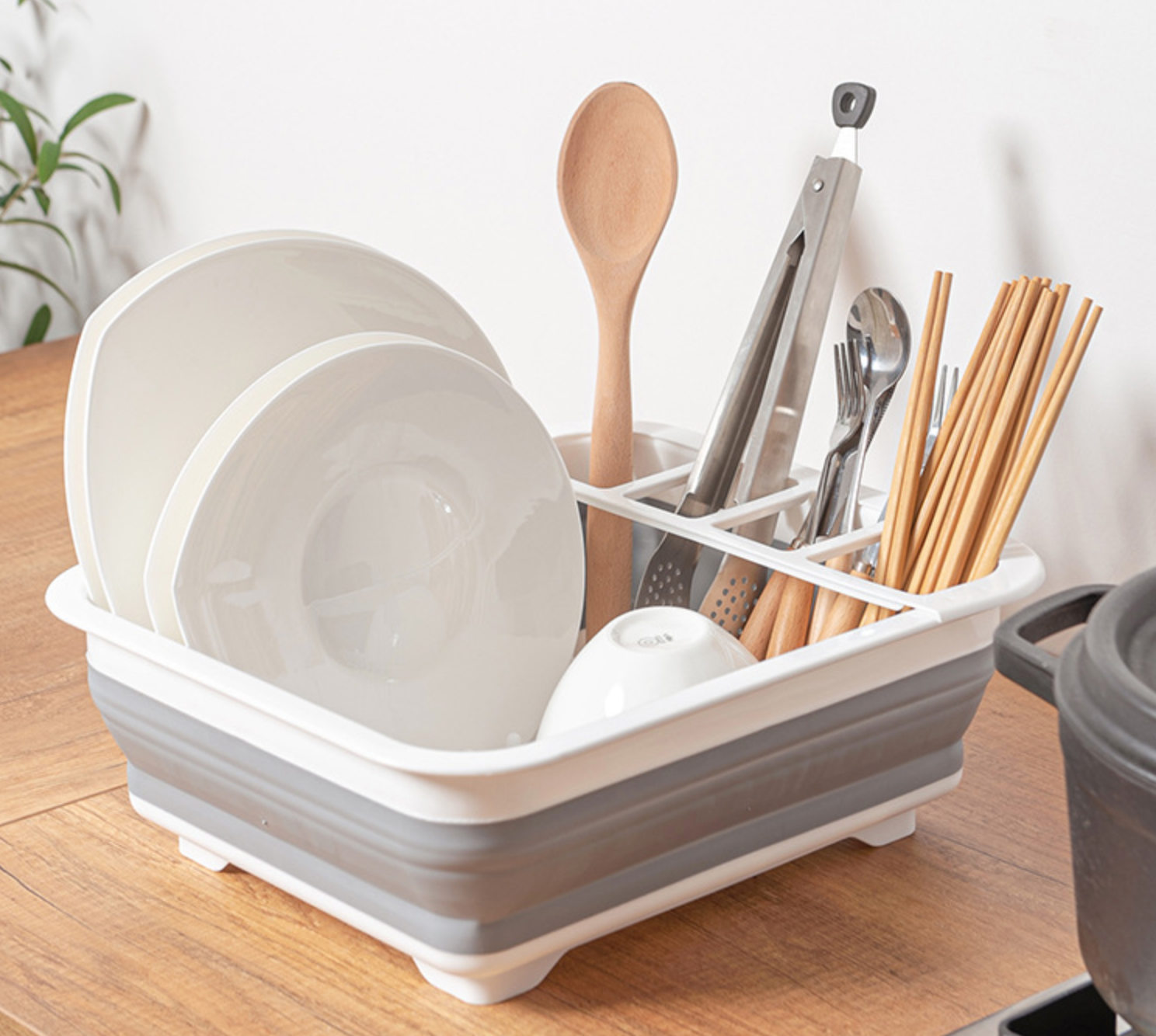 Uscator pliabil pentru vase si tacamuri, 38 x 32 x 7 cm