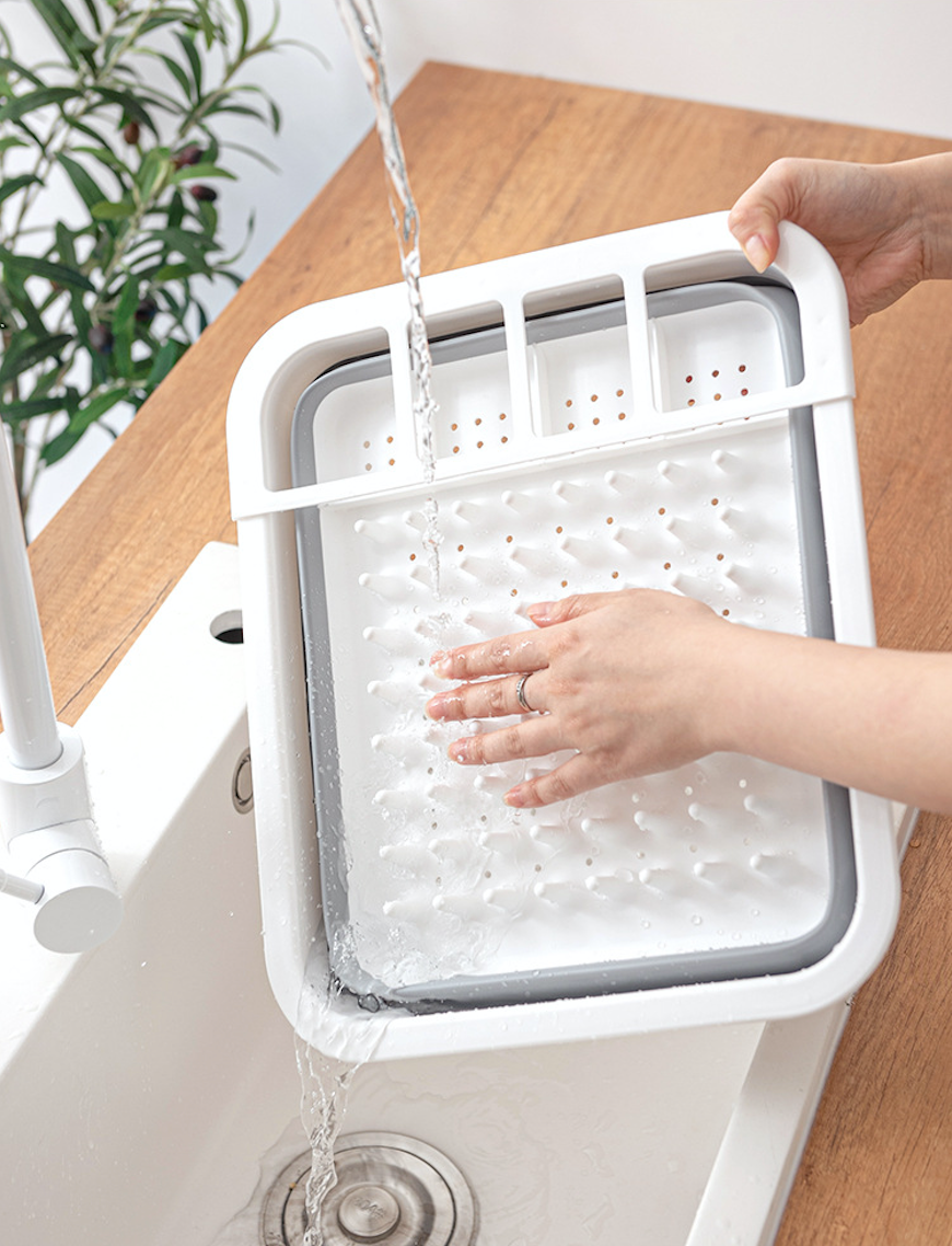 Uscator pliabil pentru vase si tacamuri, 38 x 32 x 7 cm