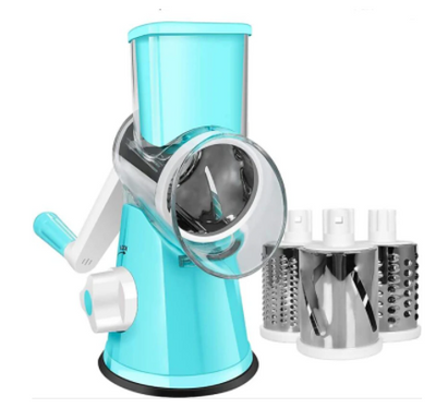 Razatoare manuala pentru legume Tabletop Drum Grater, 3 lame interschimbabile
