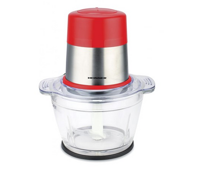Tocator Heinner 300W, lame inox, bol sticla 1.2 L, 2 Viteze, Rosu