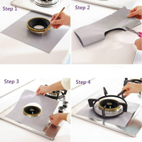 Set 4 folii detasabile de protectie pentru aragaz, usor de spalat, din teflon - imagine 8