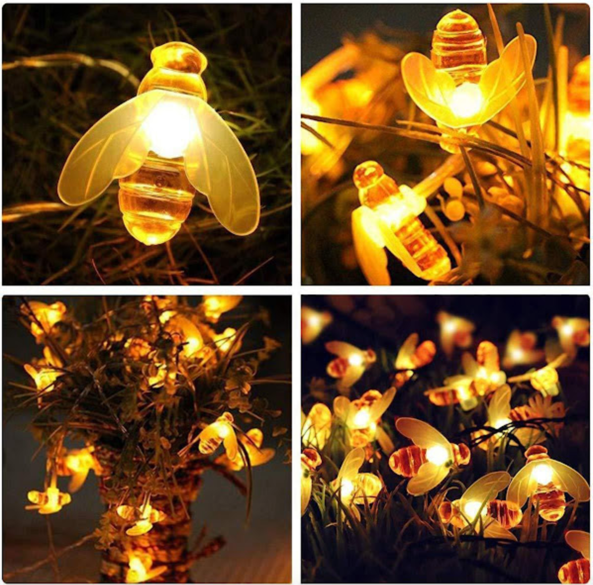 Instalatie solara cu 20 albinute LED, interior-exterior, senzor miscare