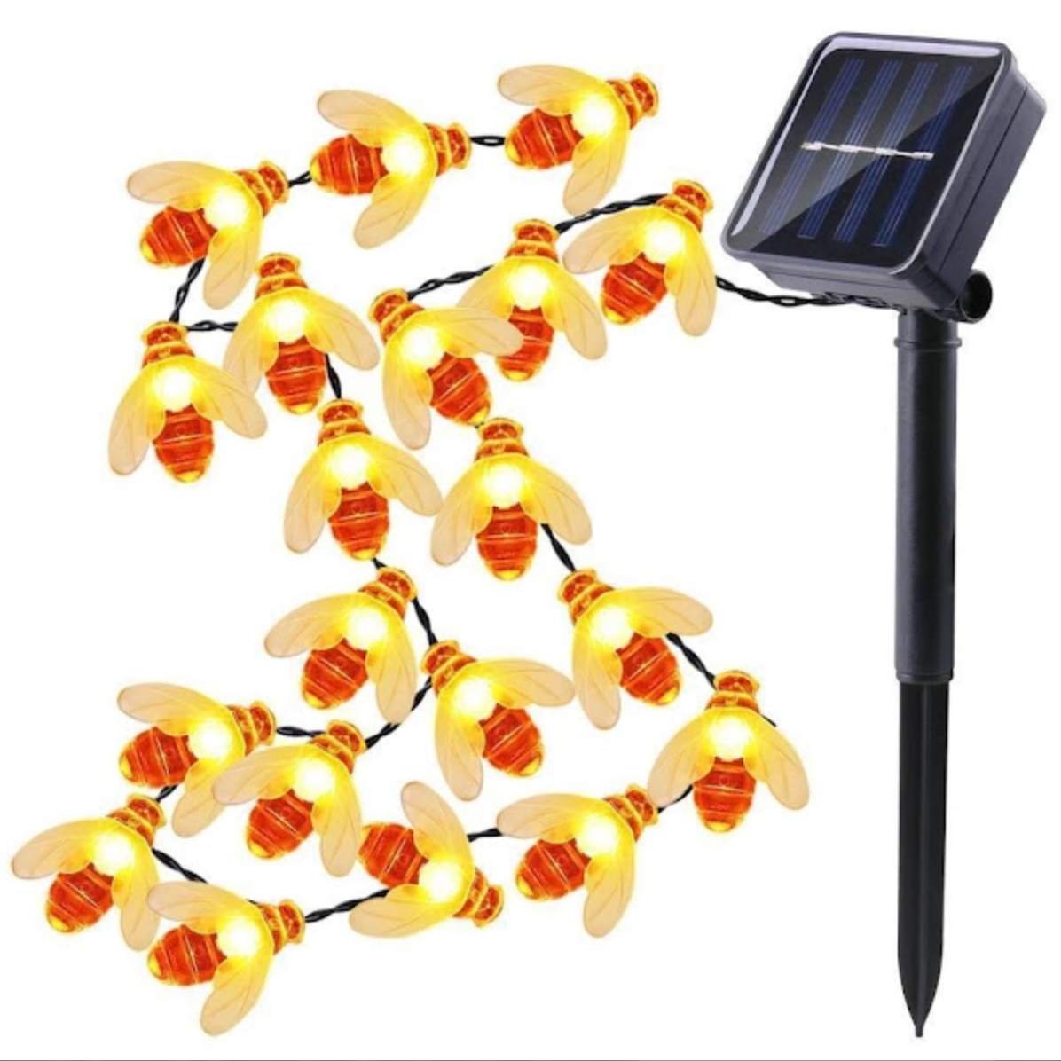 Instalatie solara cu 20 albinute LED, interior-exterior, senzor miscare