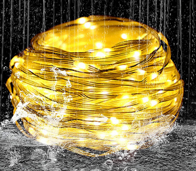Ghirlanda Luminoasa Decorativa 10m cu 100 LEDuri Tip Furtun, Lumina Calda, de Exterior