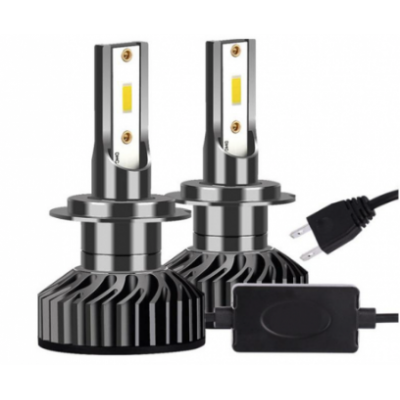 Set 2 becuri LED H7 100W, 9V-32V, F2 COB, ventilator slim, canbus, 6000K