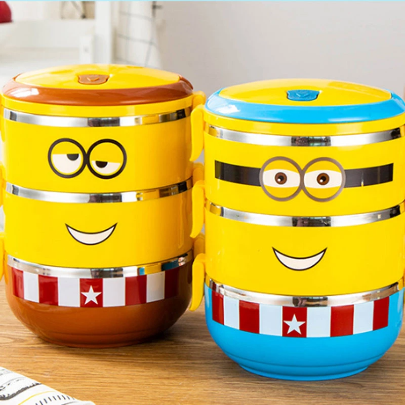 Cutie termoizolanta Minion / Sufertas pentru mancare 2.1 Litri, 3 compartimente