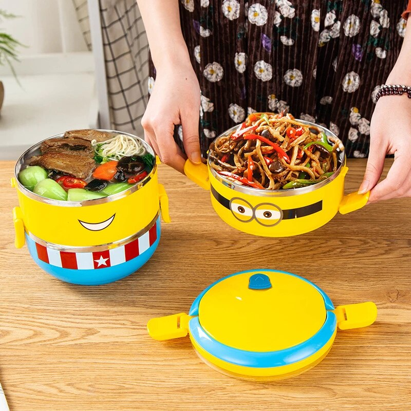 Cutie termoizolanta Minion / Sufertas pentru mancare 2.1 Litri, 3 compartimente