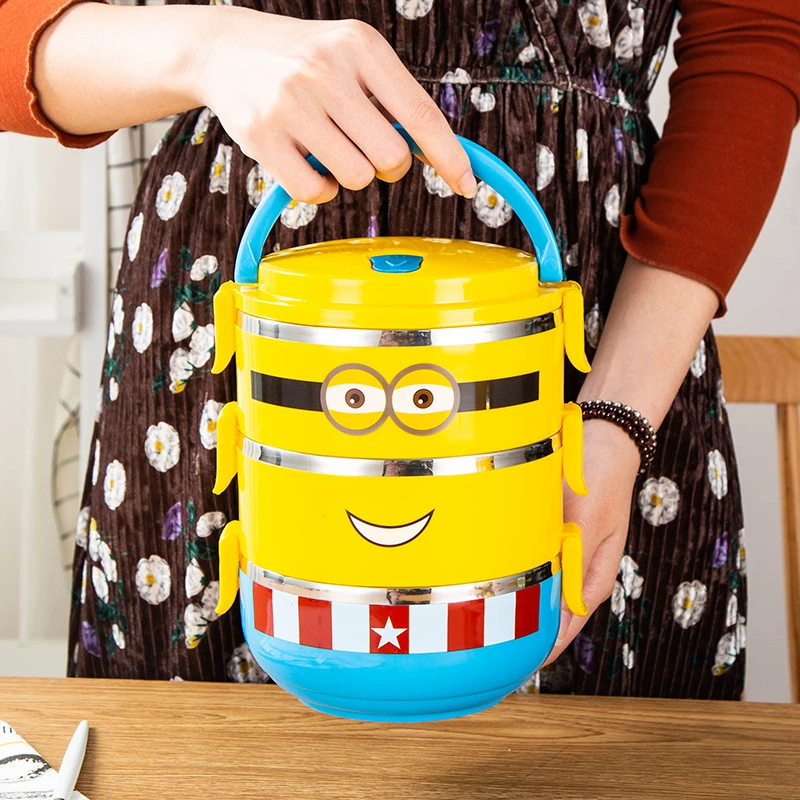 Cutie termoizolanta Minion / Sufertas pentru mancare 2.1 Litri, 3 compartimente