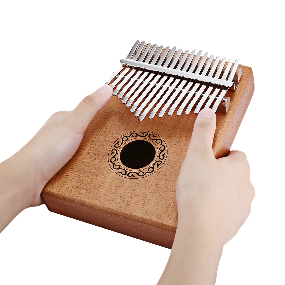 Instrument muzical din lemn cu incinta si 17 note, Kalimba, mini-pian