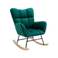 Fotoliu balansoar pentru relaxare cu material catifelat si cadru metalic - imagine 3