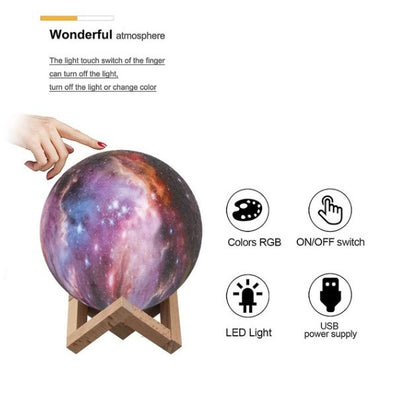 Lampa de veghe, 3D Moon Lamp Galaxy
