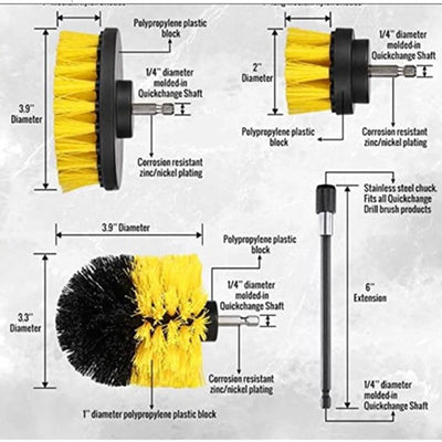 Set 3 perii curatare universale cu adaptor pentru bormasina/autofiletanta