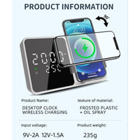 Ceas desteptator cu incarcare wireless 5W si afisaj temperatura in timp real - imagine 5