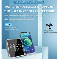Ceas desteptator cu incarcare wireless 5W si afisaj temperatura in timp real - imagine 7