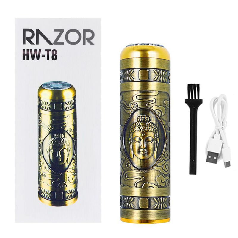 Trimmer Facial HW-T8, Putere 3W, Reincarcabil, Perie Curatare Inclusa, Auriu
