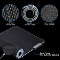 Mouse Pad gaming cu iluminare led RGB 80 x 30 negru - imagine 7