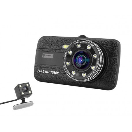 RESIGILAT - Camera Video Auto Novatek T800 Dubla, 8 Led-Uri Nightvision, FullHD 12MPx si display 4"