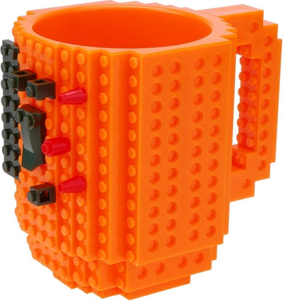 Cana customizabila cu piese lego, pentru copii, 350 ml, plastic