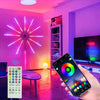 Instalatie artificii LED Smart, RGB, muzica, telecomanda si control din smartphone, multicolor