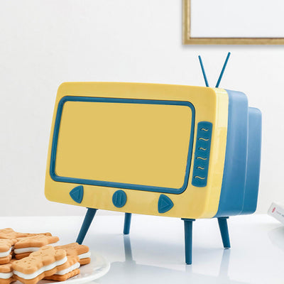 Cutie pentru servetele cu suport telefon sub forma de TV retro