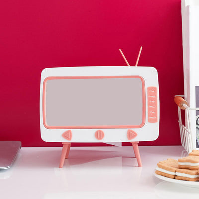 Cutie pentru servetele cu suport telefon sub forma de TV retro