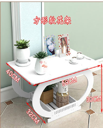 Masuta decorativa living din pvc alba 60 x 40 x 30 cm