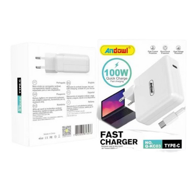 Incarcator Andowl cu Cablu USB Type-C, Incarcare super rapida de 100W