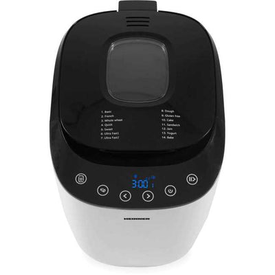 Masina de paine Heinner Baker Chef 900, 550 W, 900 g, 14 programe, Alb