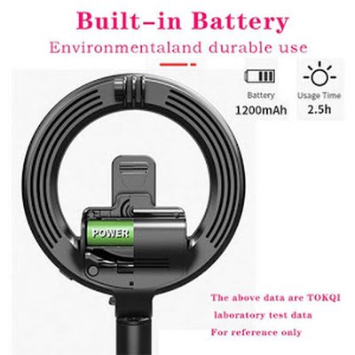 Inel trepied Selfie Stick Bluetooth L07, portabil, LED 5 inch, 90 cm - Tenq.ro