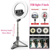 Inel trepied Selfie Stick Bluetooth L07, portabil, LED 5 inch, 90 cm - Tenq.ro