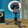 Inel trepied Selfie Stick Bluetooth L07, portabil, LED 5 inch, 90 cm - Tenq.ro