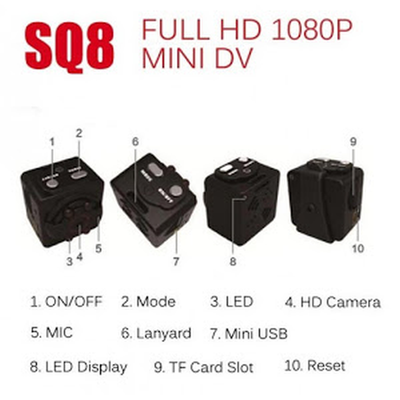 Mini camera Full HD SQ8 cu senzor de miscare si stabilizator imagine - Tenq.ro