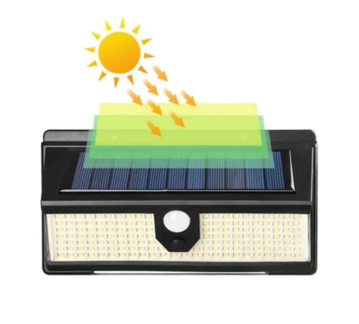 Lampa cu incarcare solara, CL-S190, 190 x LED SMD, 18 leduri rosii/albastre, 4 moduri de functionare, senzor de miscare/amurg/stare de veghe, Negre