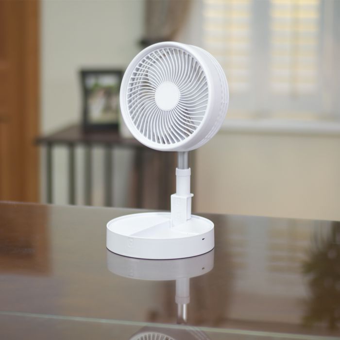 RESIGILAT - Ventilator portabil și telescopic cu acumulator si incarcare USB