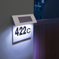 Numar de casa din inox, cu iluminare LED si alimentare solara - imagine 3