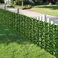 Gard artificial verde cu frunze, 300x100cm - imagine 2