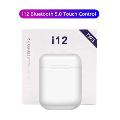 Casti Bluetooth Wireless i12 TWS Waterproof, Touch Control, 3D Sound - Tenq.ro