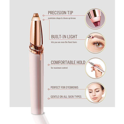 Epilator trimmer pentru sprancene cu precizie inalta tip stilou, Flawless Brows