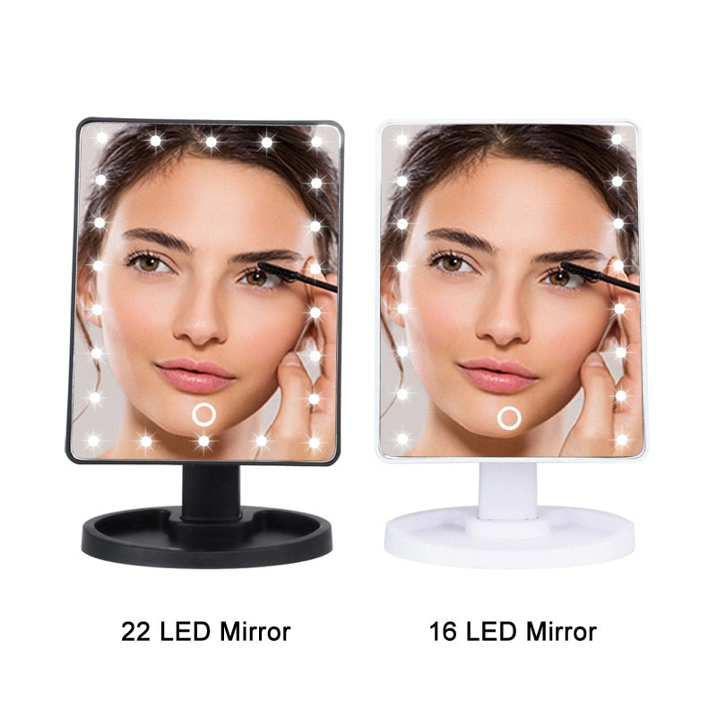 Oglinda makeup iluminata LED pentru machiaj, portabila