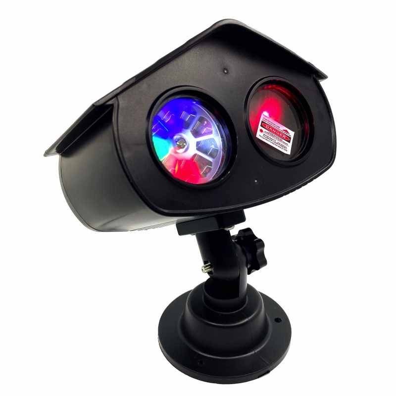 Proiector dublu cu LED Multicolor, Fulgi si Laser Rosu-Verde