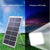 Proiector LED Jortan pentru exterior cu panou solar, telecomanda functii multiple, Solar Light IP 66, alb rece