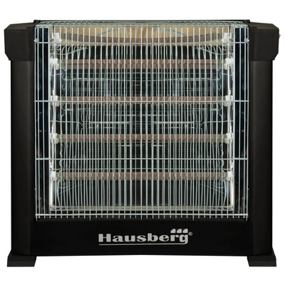 Radiator quartz Hausberg HB 8800, 2200 W, 4 tuburi quartz, 2 trepte putere, termostat reglabil