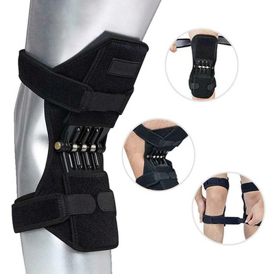 Suport pentru genunchi cu 3 arcuri, marime universala, 2 bucati, curele ajustabile, suport rotulian inchis